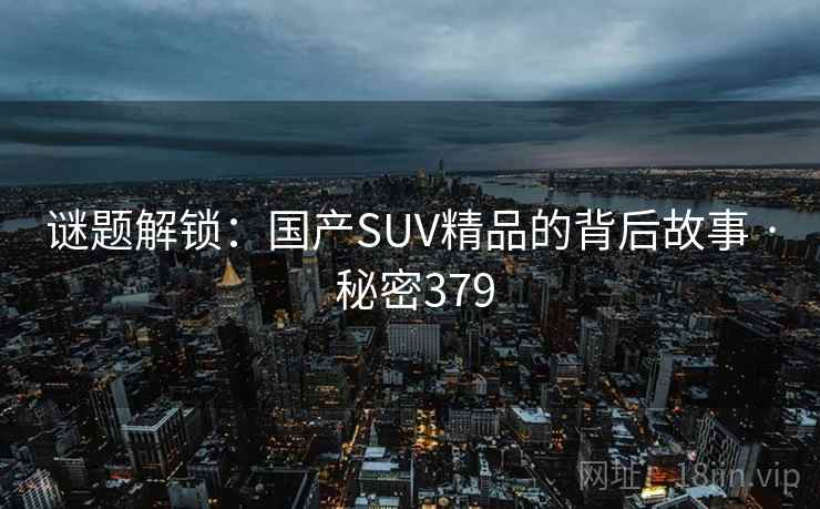 谜题解锁:国产SUV精品的背后故事 · 秘密379